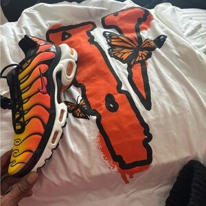VLONE Black and Orange and air max sneakers.Matches shirt. Can get em separate.